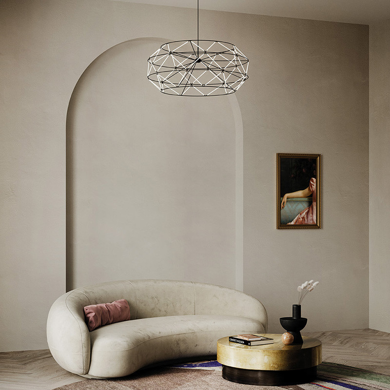 Suspension design EUCLIDE NOIR, 4 diamètres Sforzin