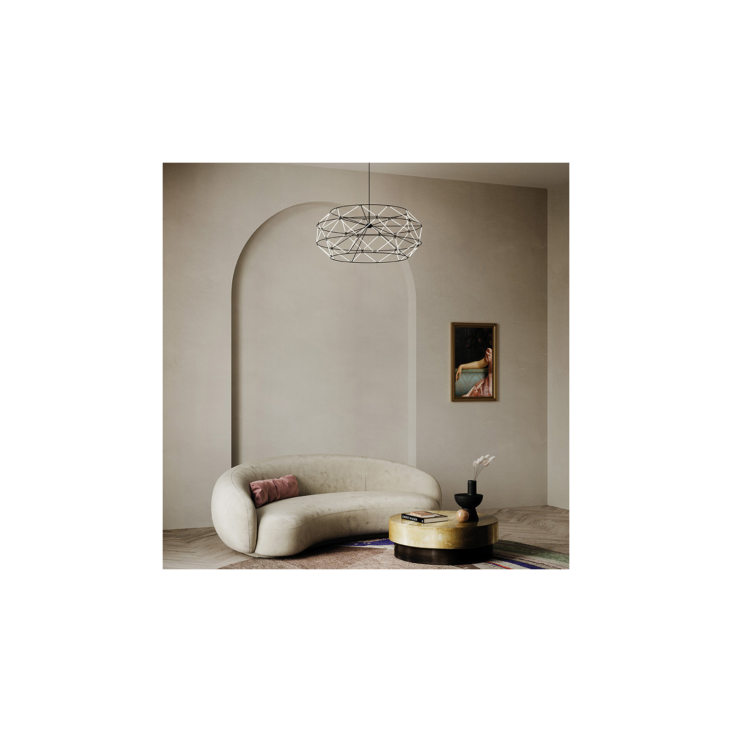 Suspension design EUCLIDE NOIR, 4 diamètres Sforzin