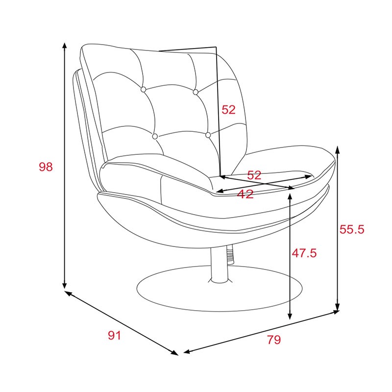 Fauteuil tournant MAGNUM base beige, 2 coloris