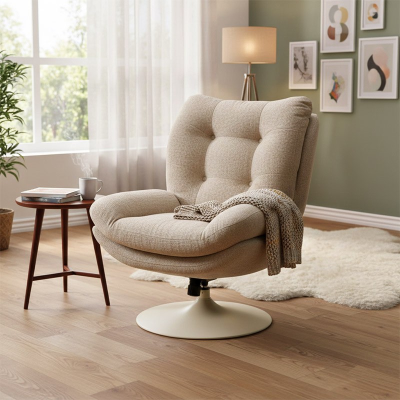 Fauteuil tournant MAGNUM base beige, 2 coloris