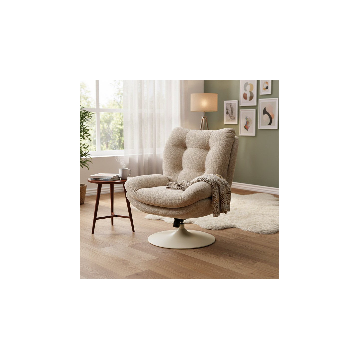 Fauteuil tournant MAGNUM base beige, 2 coloris