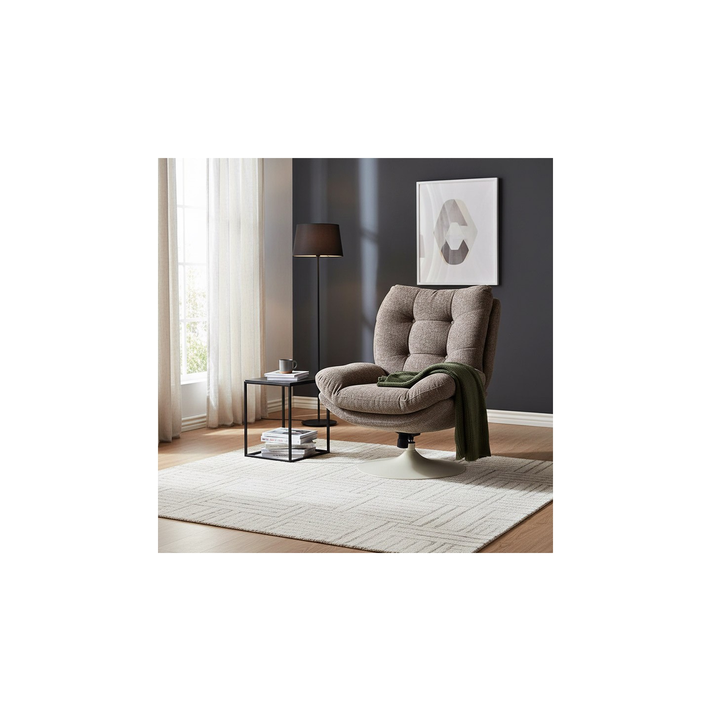 Fauteuil tournant MAGNUM base beige, 2 coloris