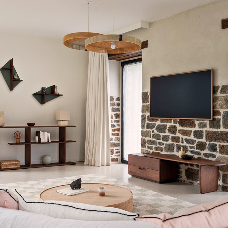 Meuble tv en chêne massif TEHEME, 2 finitions Drugeot Manufacture