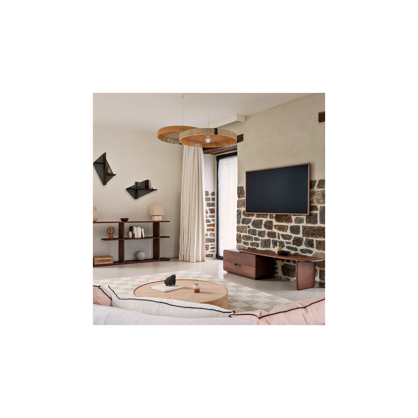 Meuble tv en chêne massif TEHEME, 2 finitions Drugeot Manufacture