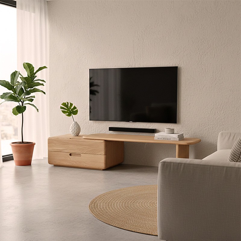 Meuble tv en chêne massif TEHEME, 2 finitions Drugeot Manufacture