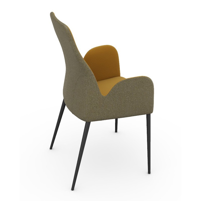 Chaise salle a manger MATHILDE BRIDGE, tissu Cali & Canada, 8 coloris Europea Design