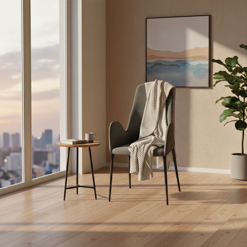 Chaise salle a manger MATHILDE BRIDGE, tissu Cali & Canada, 8 coloris Europea Design