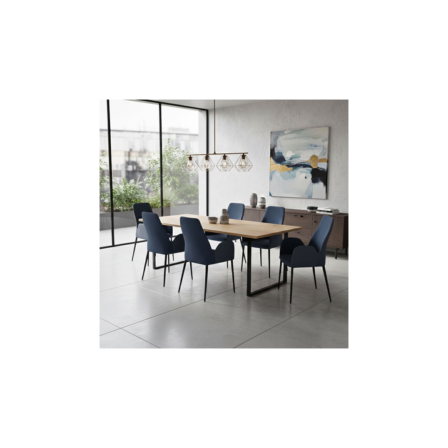 Chaise salle a manger MATHILDE BRIDGE, tissu Cali & Canada, 8 coloris Europea Design