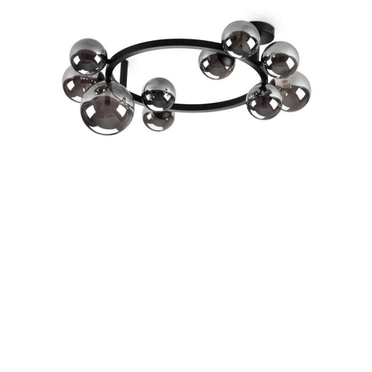 Plafonnier boule en verre PERLAGE, 3 finitions