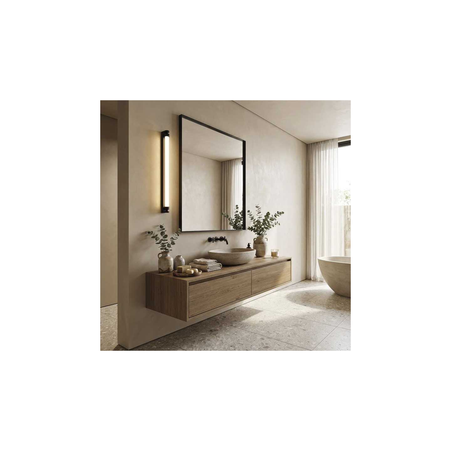 Applique murale linéaire LINEO, 60 ou 90 cm, 3 coloris