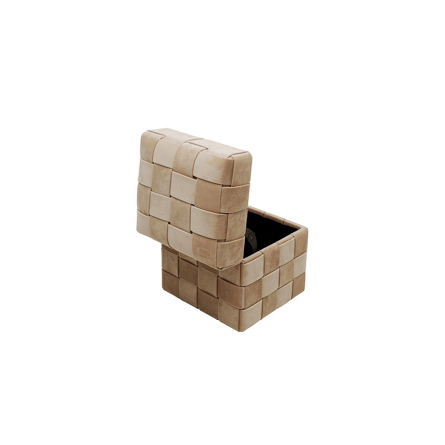 Tabouret coffre rangement WEAVE beige, 2 tailles