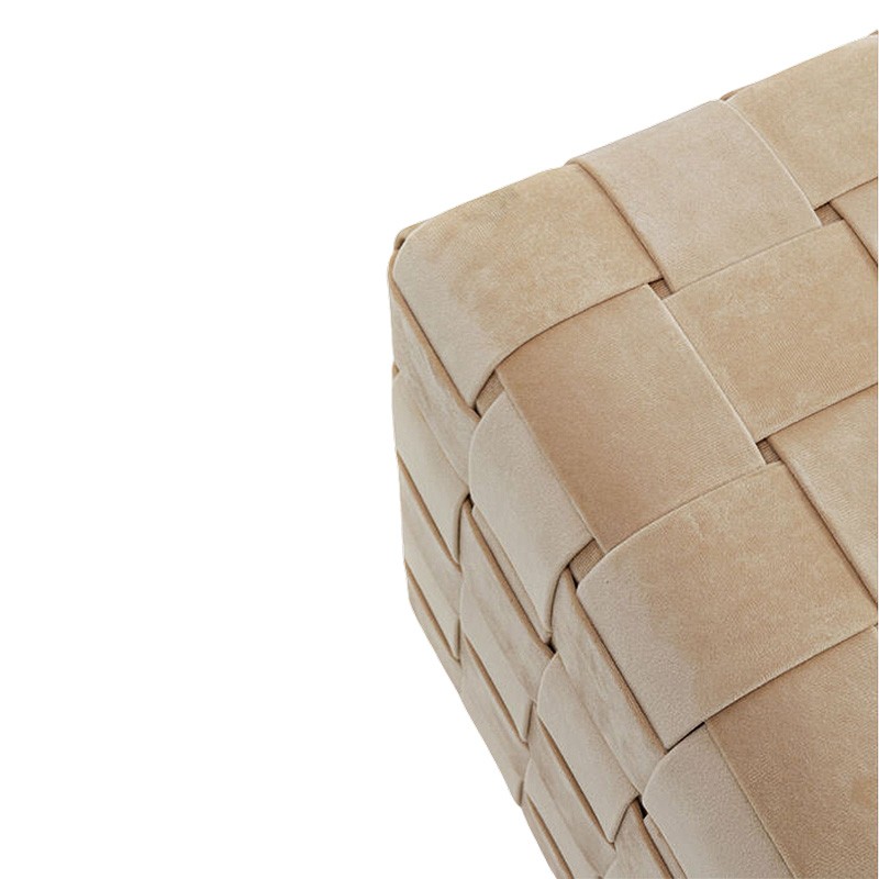 Tabouret coffre rangement WEAVE beige, 2 tailles
