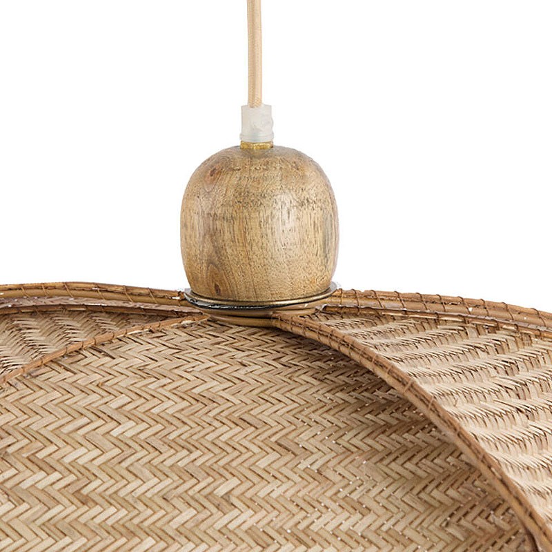 Suspension luminaire en osier LAVRIO, diamètre 48 ou 60 cm