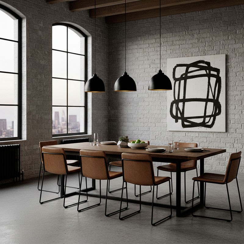 Luminaire 3 suspensions KYLIE noir mat et or