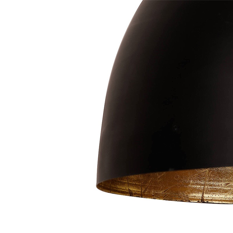 Luminaire 3 suspensions KYLIE noir mat et or