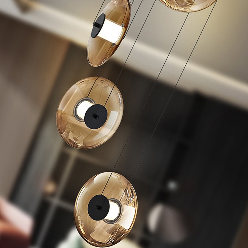 Luminaire plafond haut DIABOLO noir et or