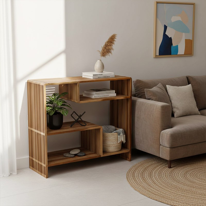 Console en teck massif CALOPSITE grand modèle