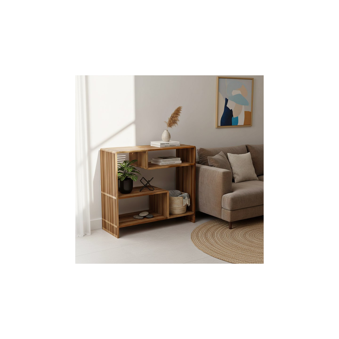 Console en teck massif CALOPSITE grand modèle