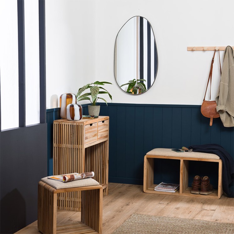 Console en teck massif CALOPSITE à 2 tiroirs