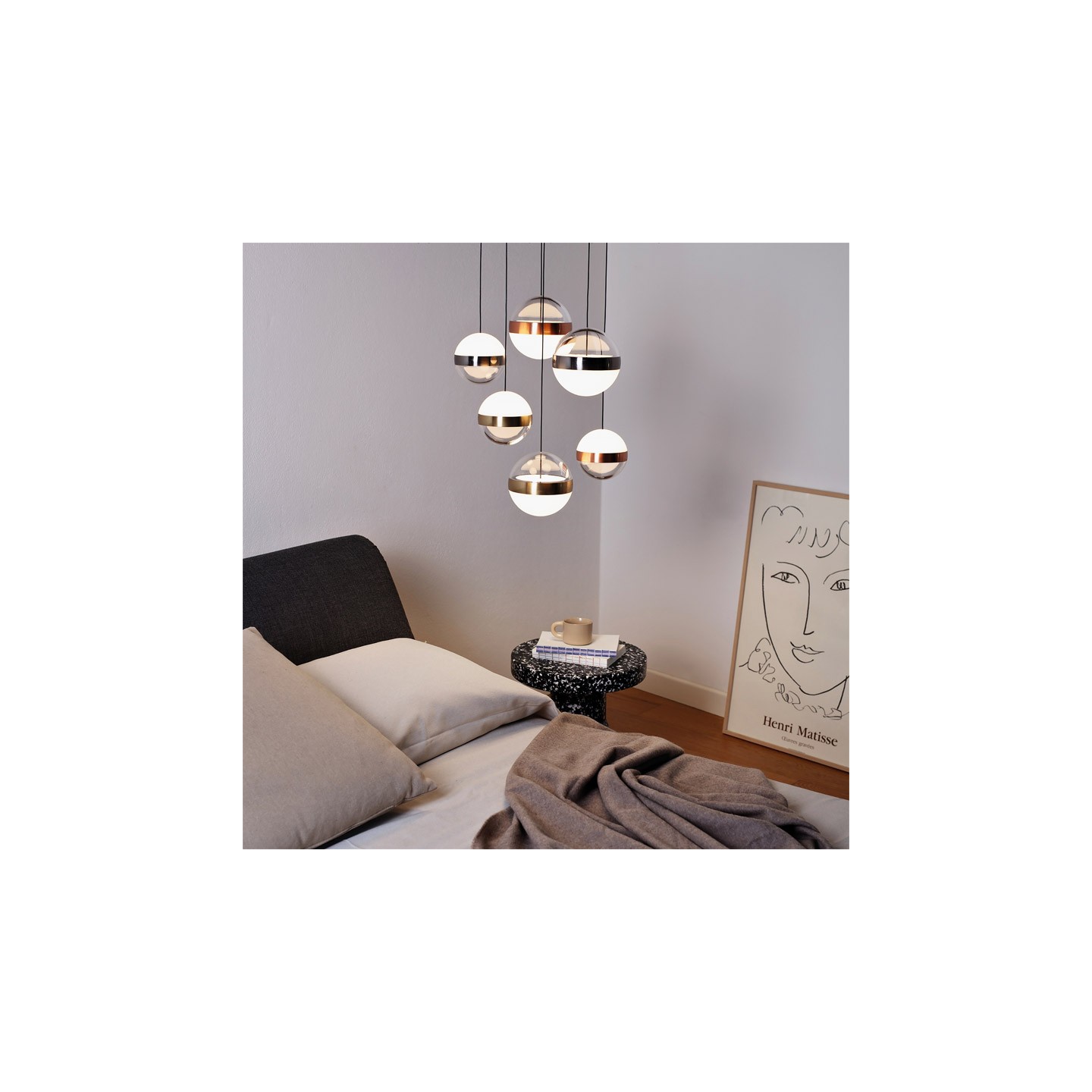 Suspension boules verre transparent GALAXY SP6