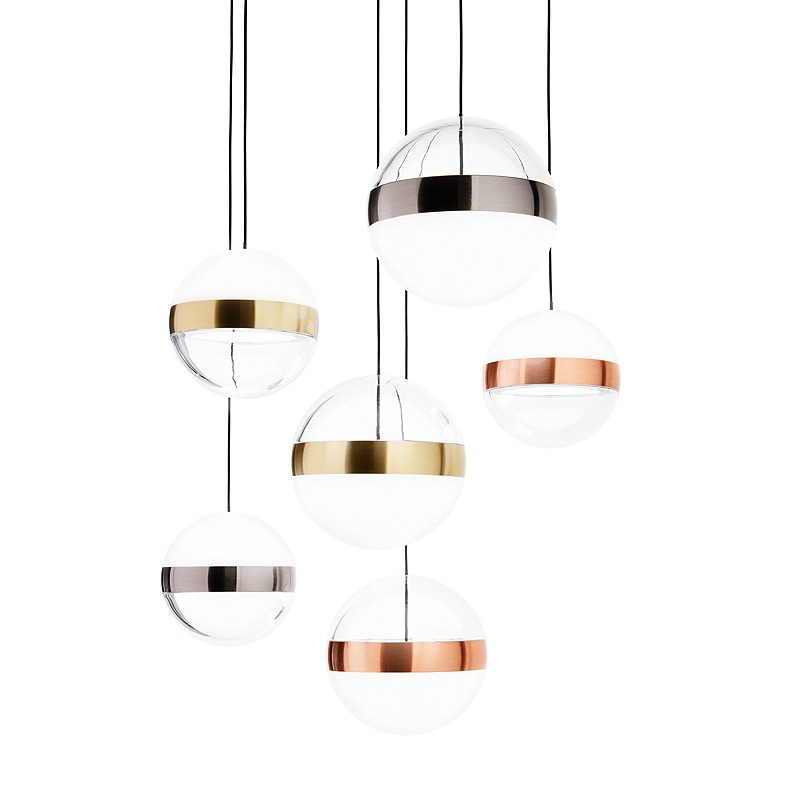 Suspension boules verre transparent GALAXY SP6