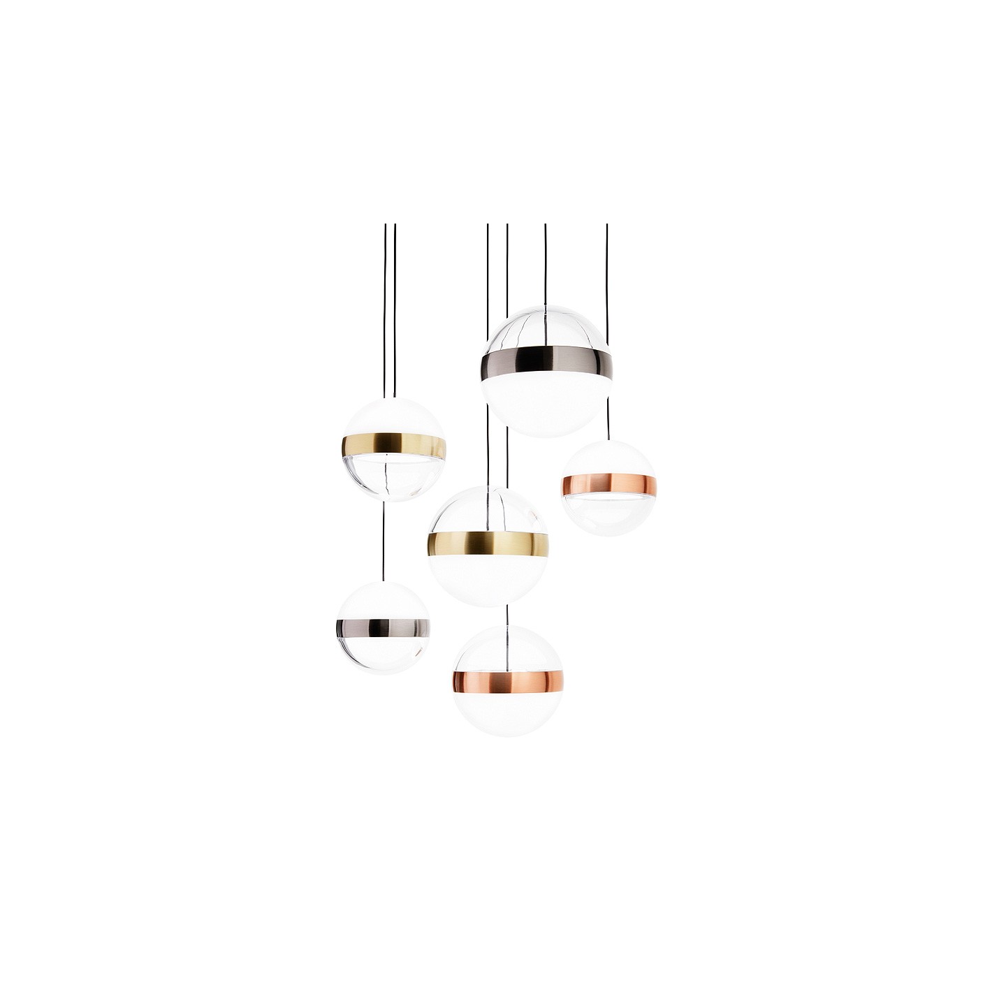 Suspension boules verre transparent GALAXY SP6