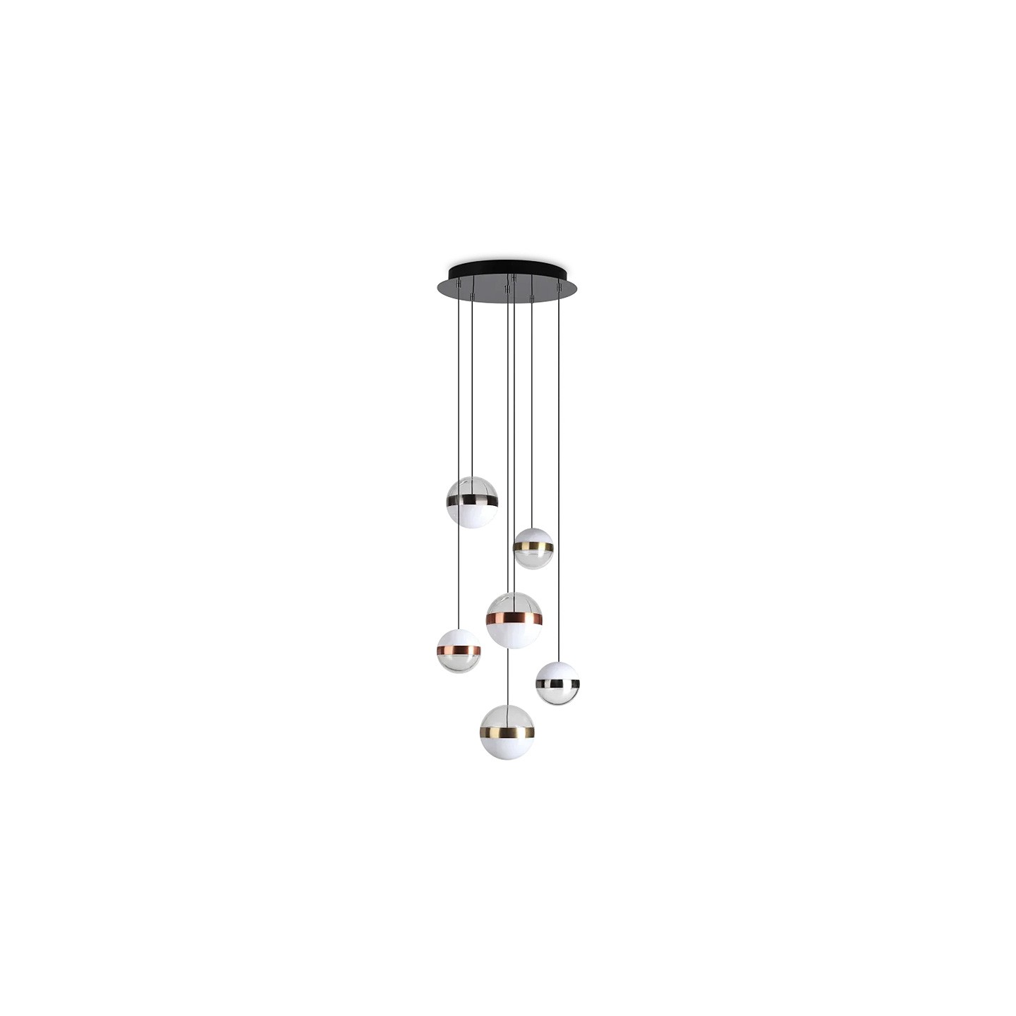 Suspension boules verre transparent GALAXY SP6