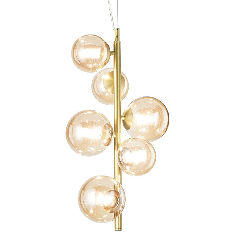 Lustre boules verre PERLAGE, 3 finitions, ampoules fournies