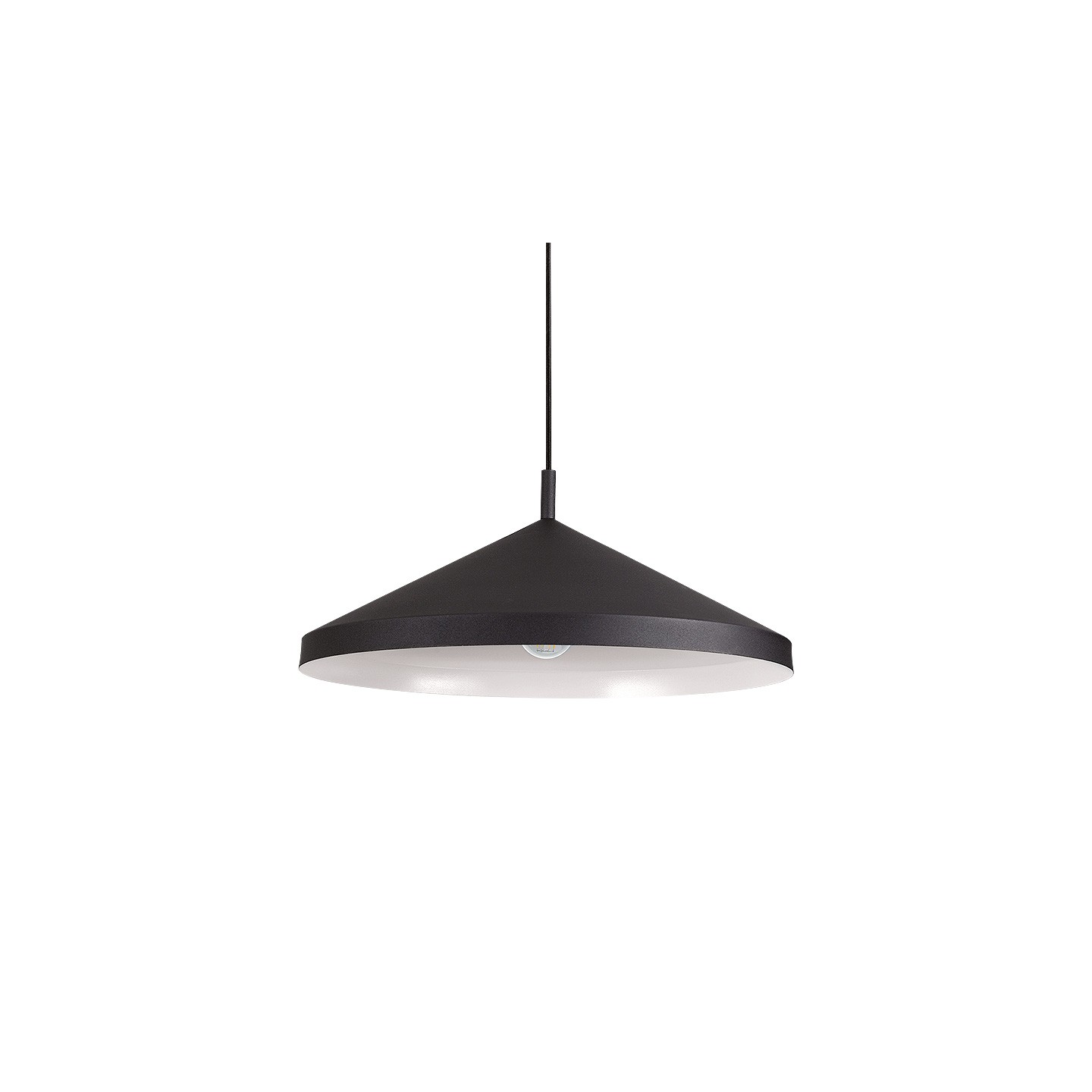 Suspension luminaire métal YURTA noir ou blanc, 3 tailles