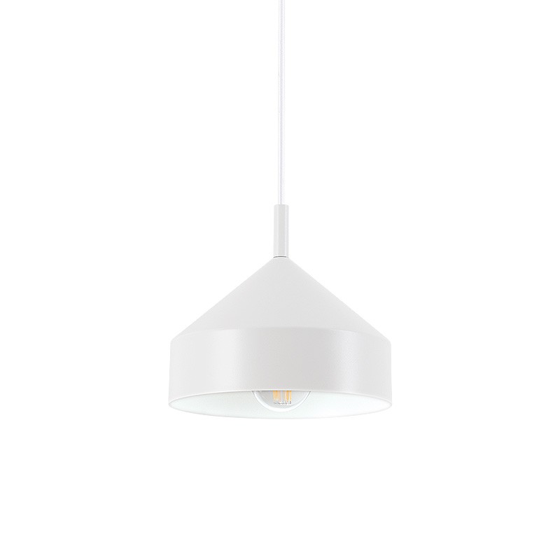 Suspension luminaire métal YURTA noir ou blanc, 3 tailles