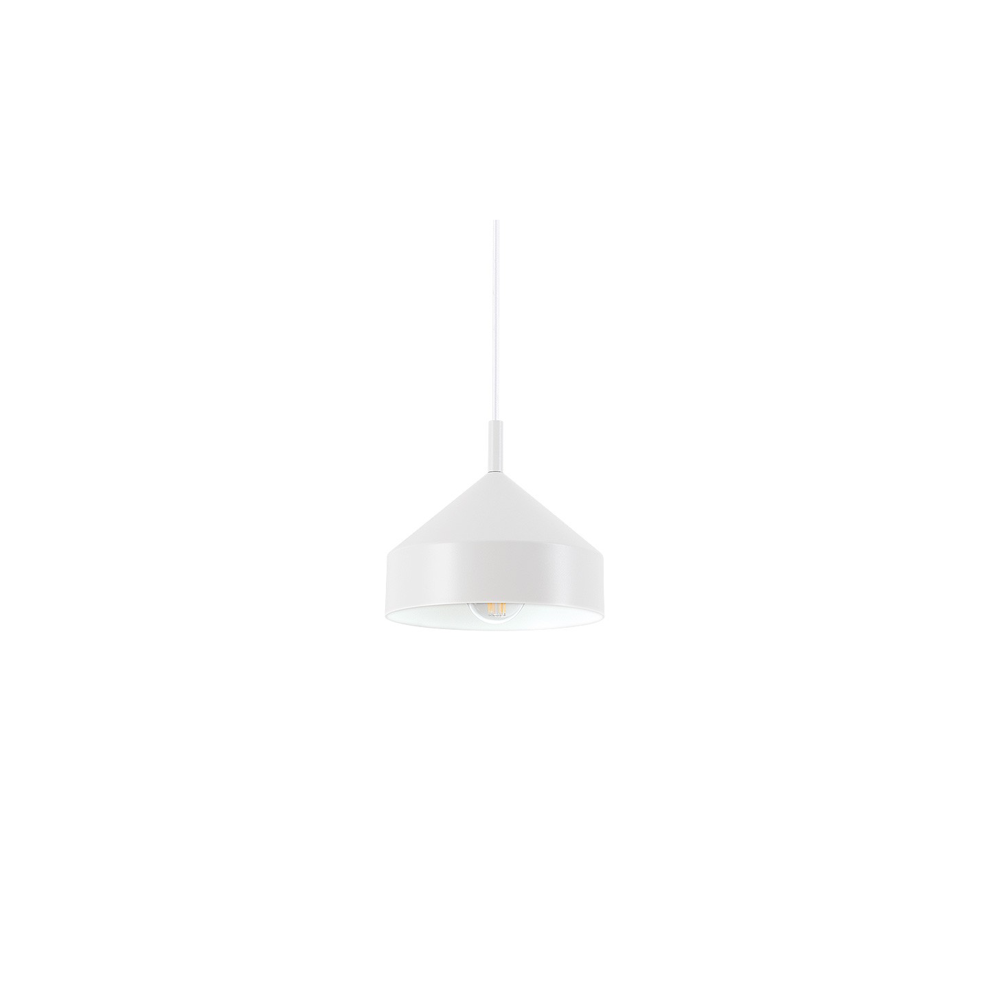 Suspension luminaire métal YURTA noir ou blanc, 3 tailles