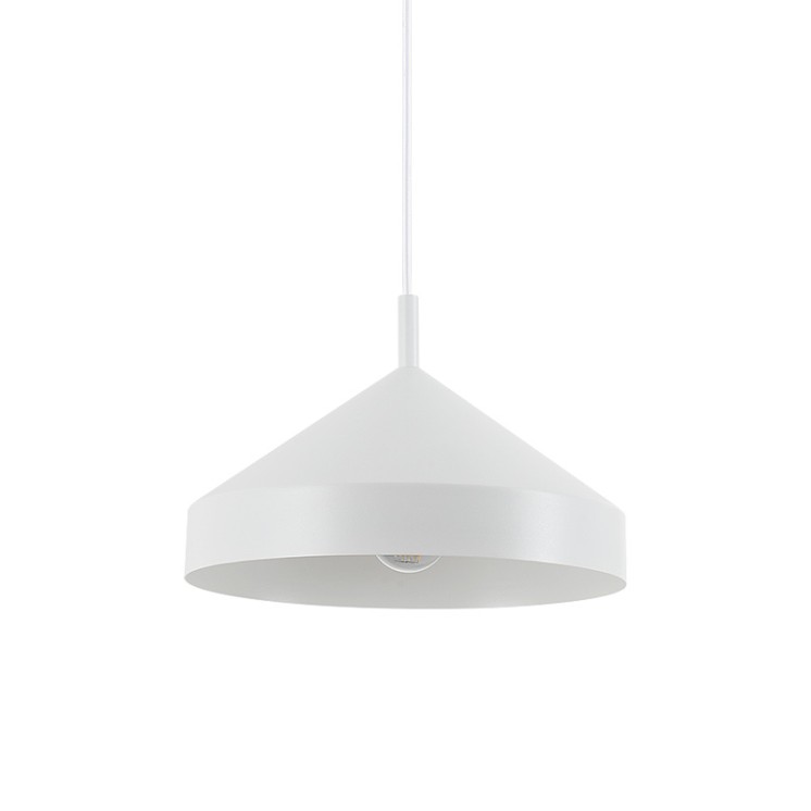 Suspension luminaire métal YURTA noir ou blanc, 3 tailles
