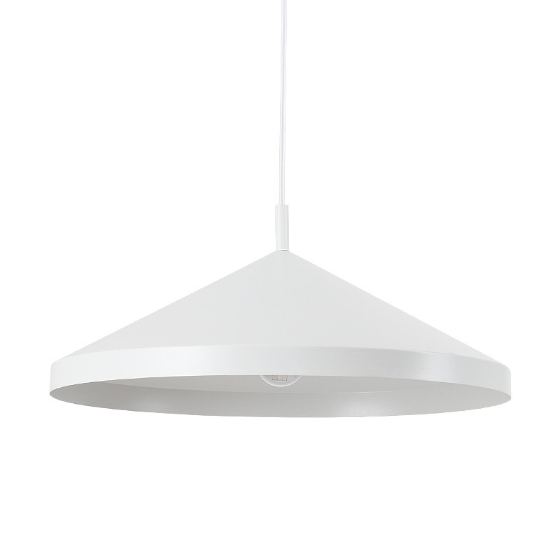 Suspension luminaire métal YURTA noir ou blanc, 3 tailles