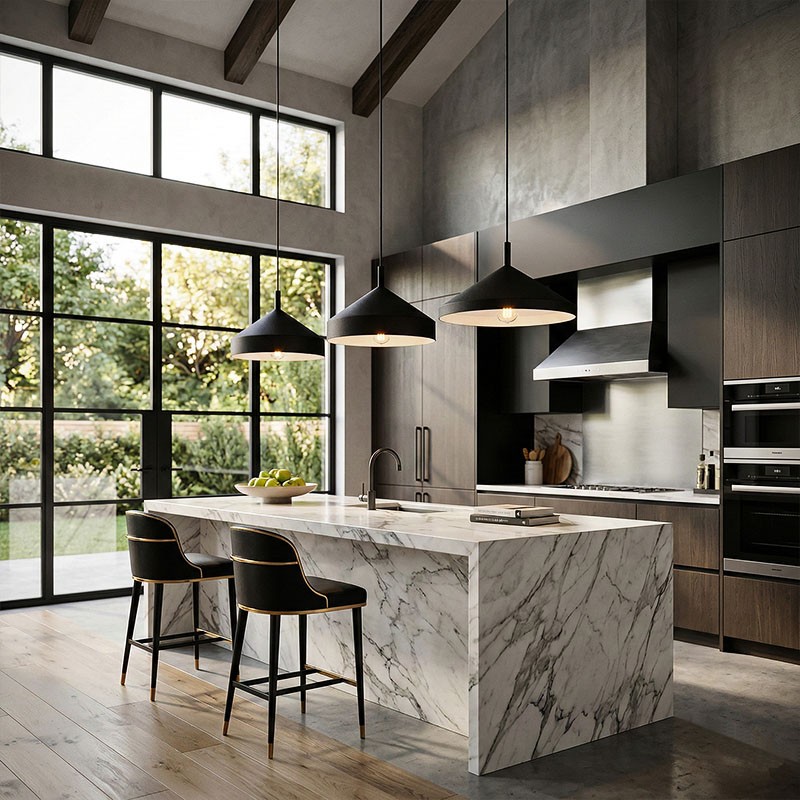 Suspension luminaire métal YURTA noir ou blanc, 3 tailles