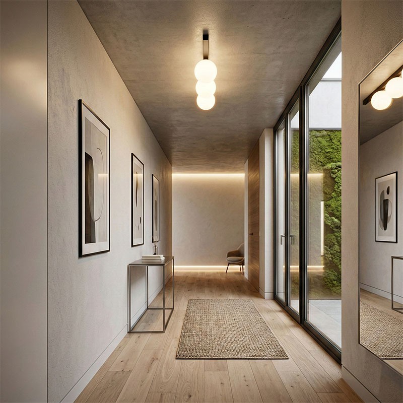 Plafonnier boules blanches BINOMIO PL4, 3 coloris