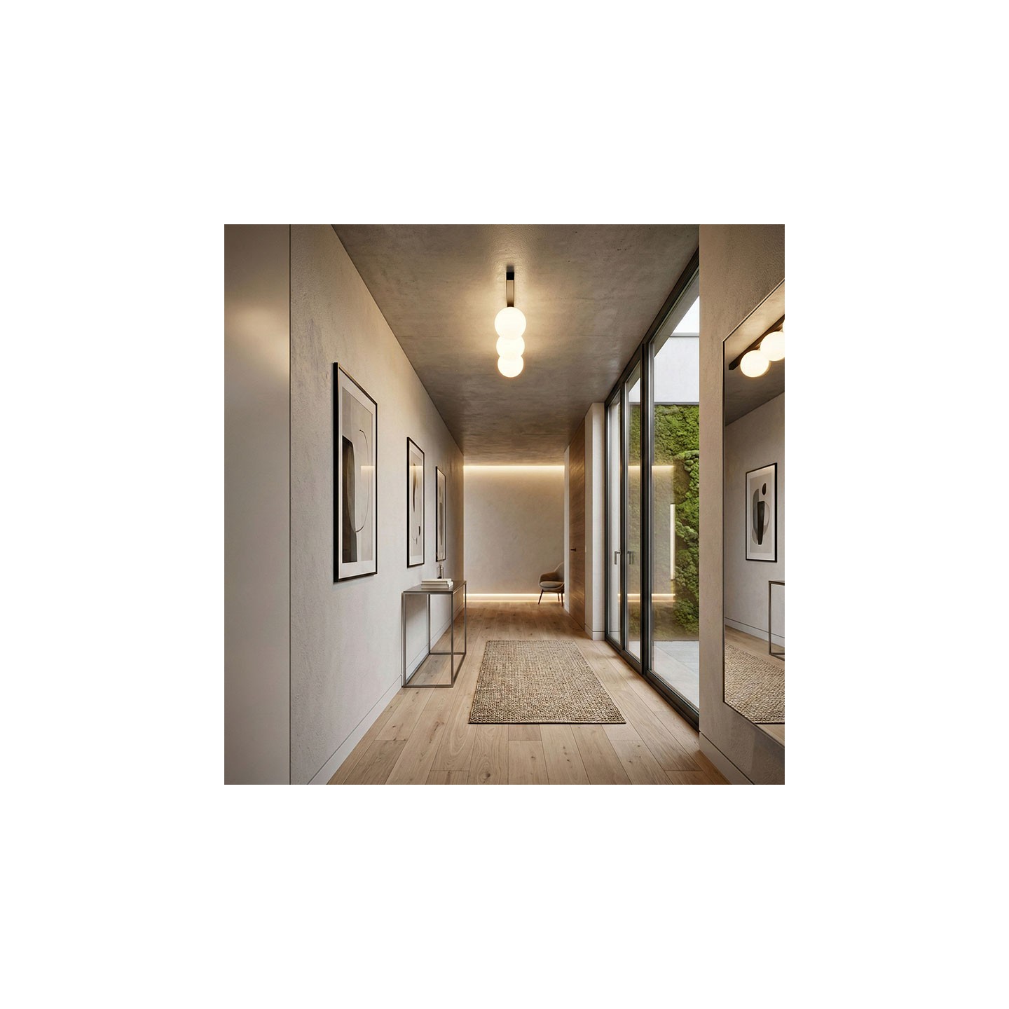 Plafonnier boules blanches BINOMIO PL4, 3 coloris