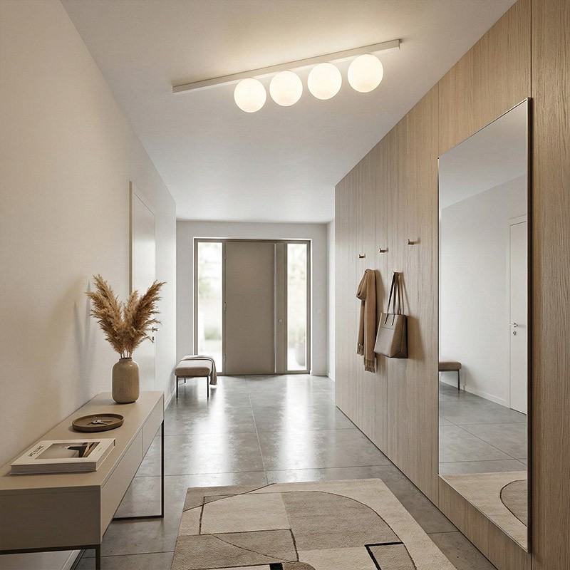 Plafonnier boules blanches BINOMIO PL4, 3 coloris