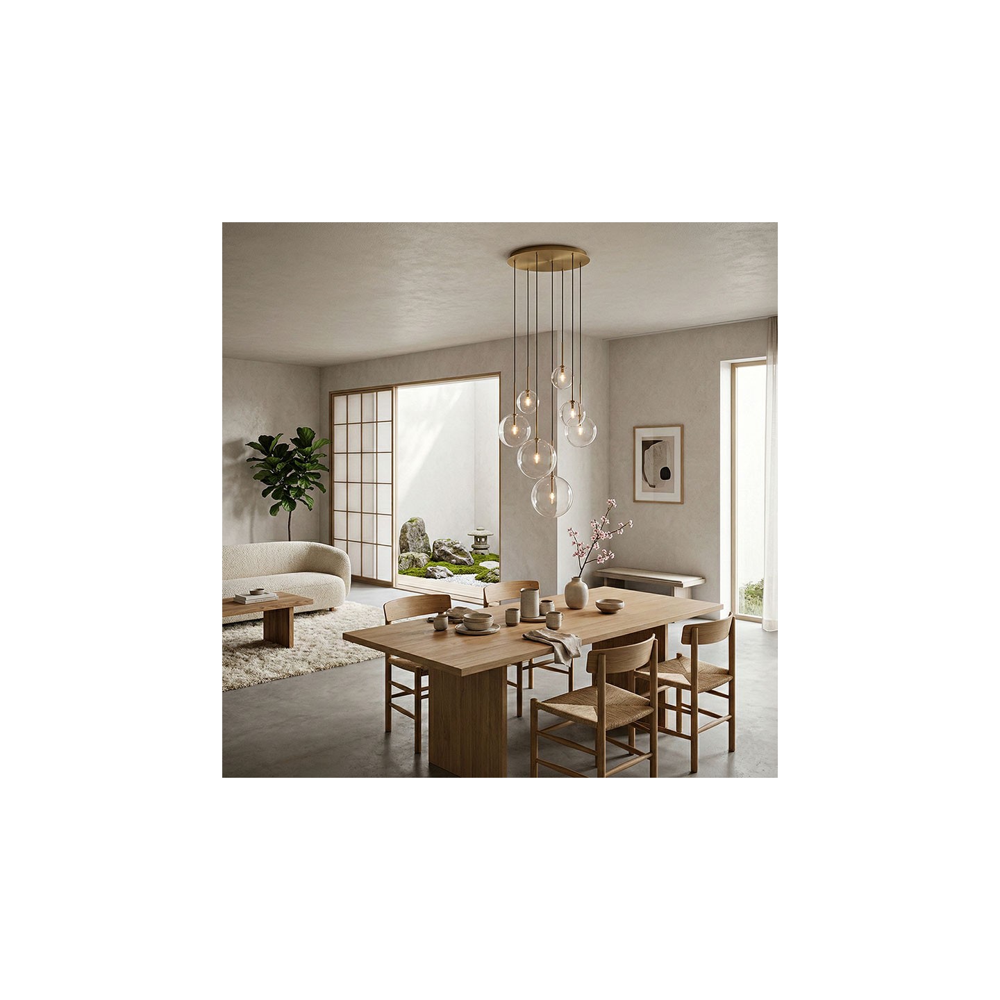 Lustre cascade EQUINOXE SP6, 4 finitions