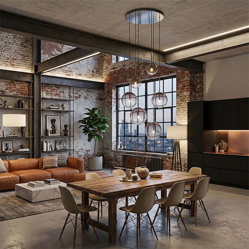 Lustre cascade EQUINOXE SP6, 4 finitions