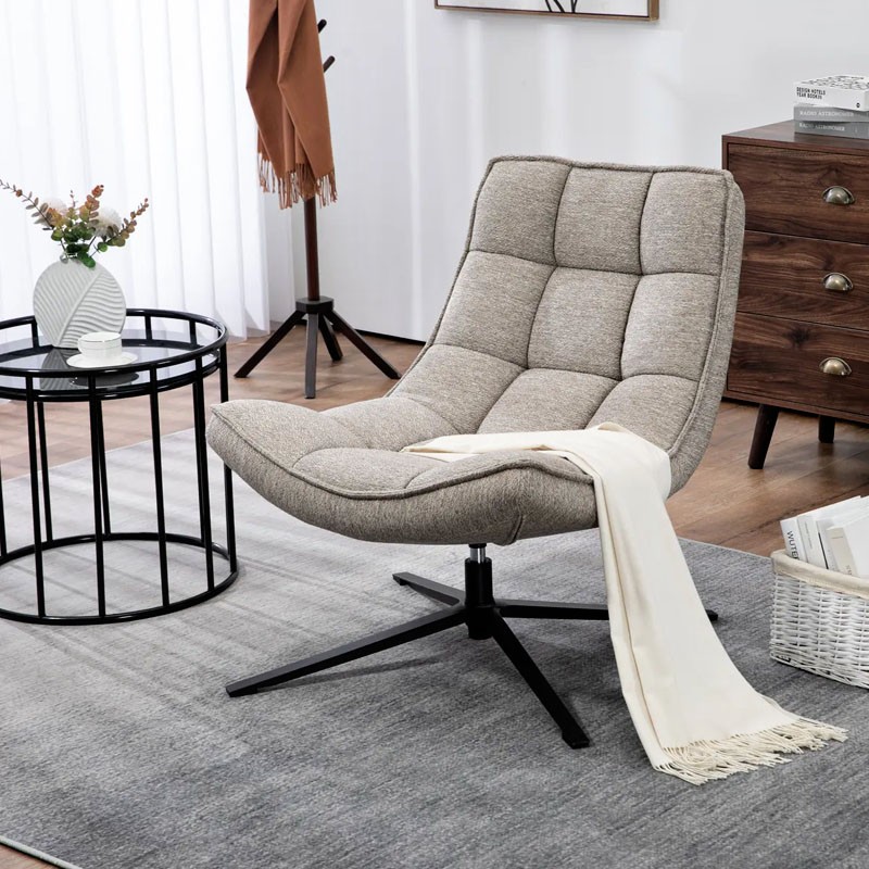 Fauteuil confortable pivotant IVAR sable