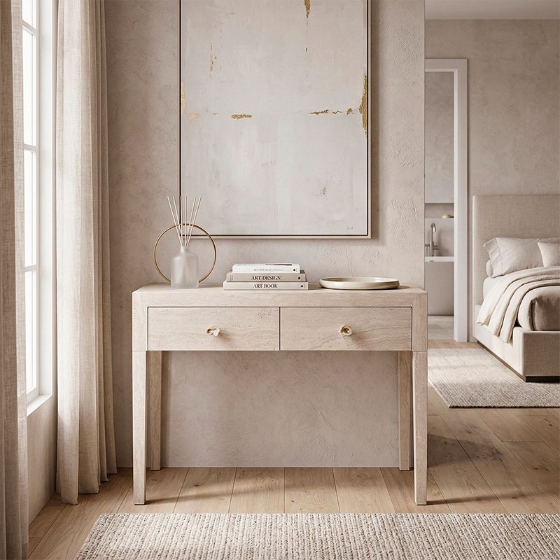 Console d'entrée en travertin DRAWERS kare design