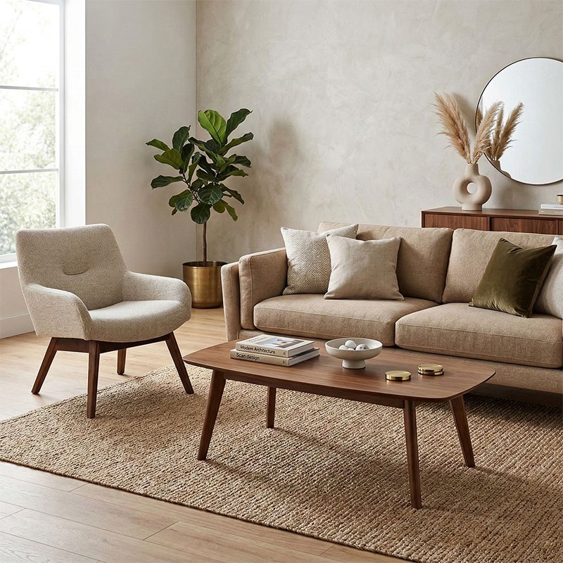 Fauteuil d'appoint salon LONDON sable House Nordic