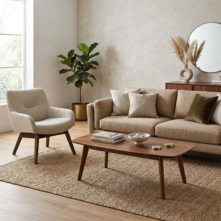 Fauteuil d'appoint salon LONDON sable House Nordic