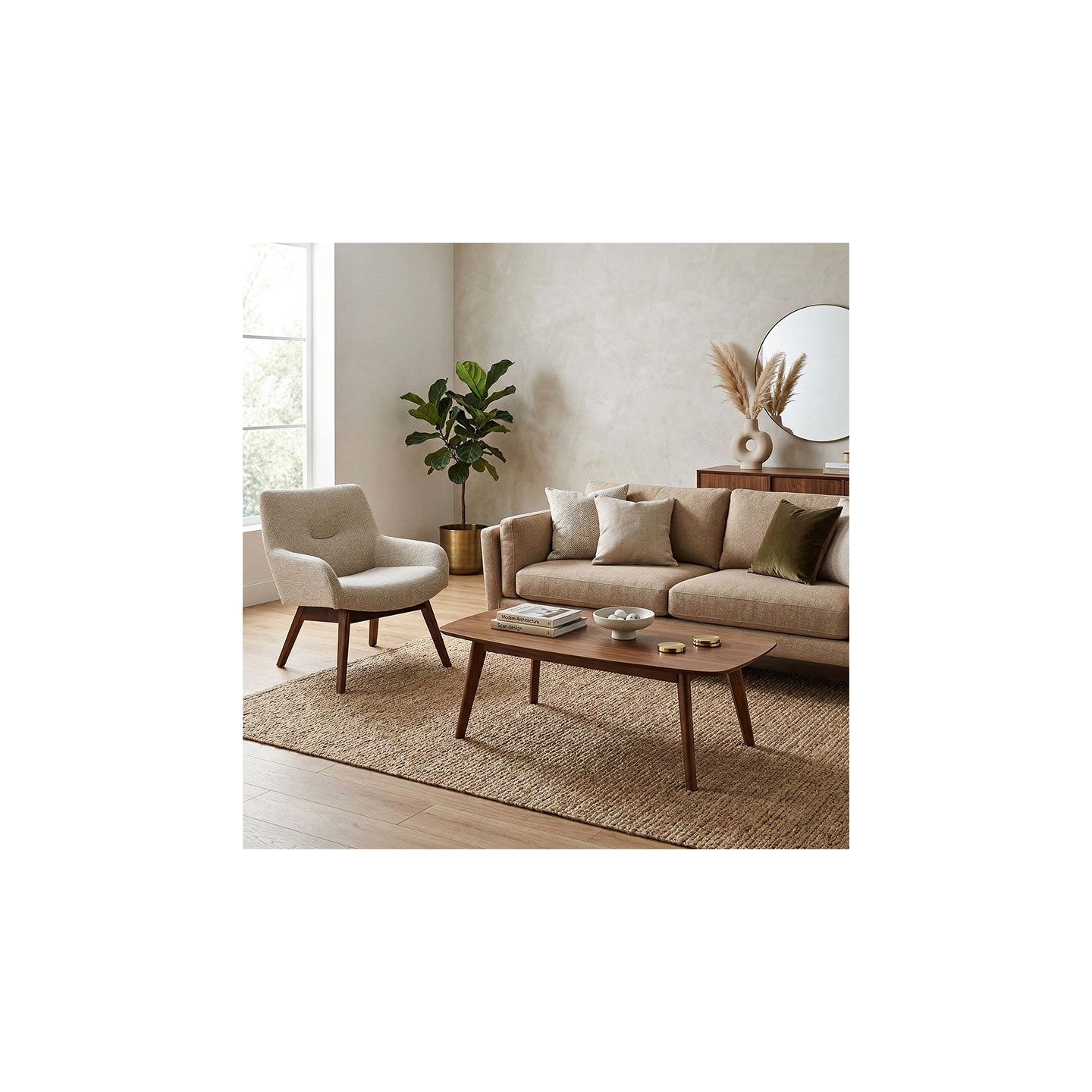 Fauteuil d'appoint salon LONDON sable House Nordic