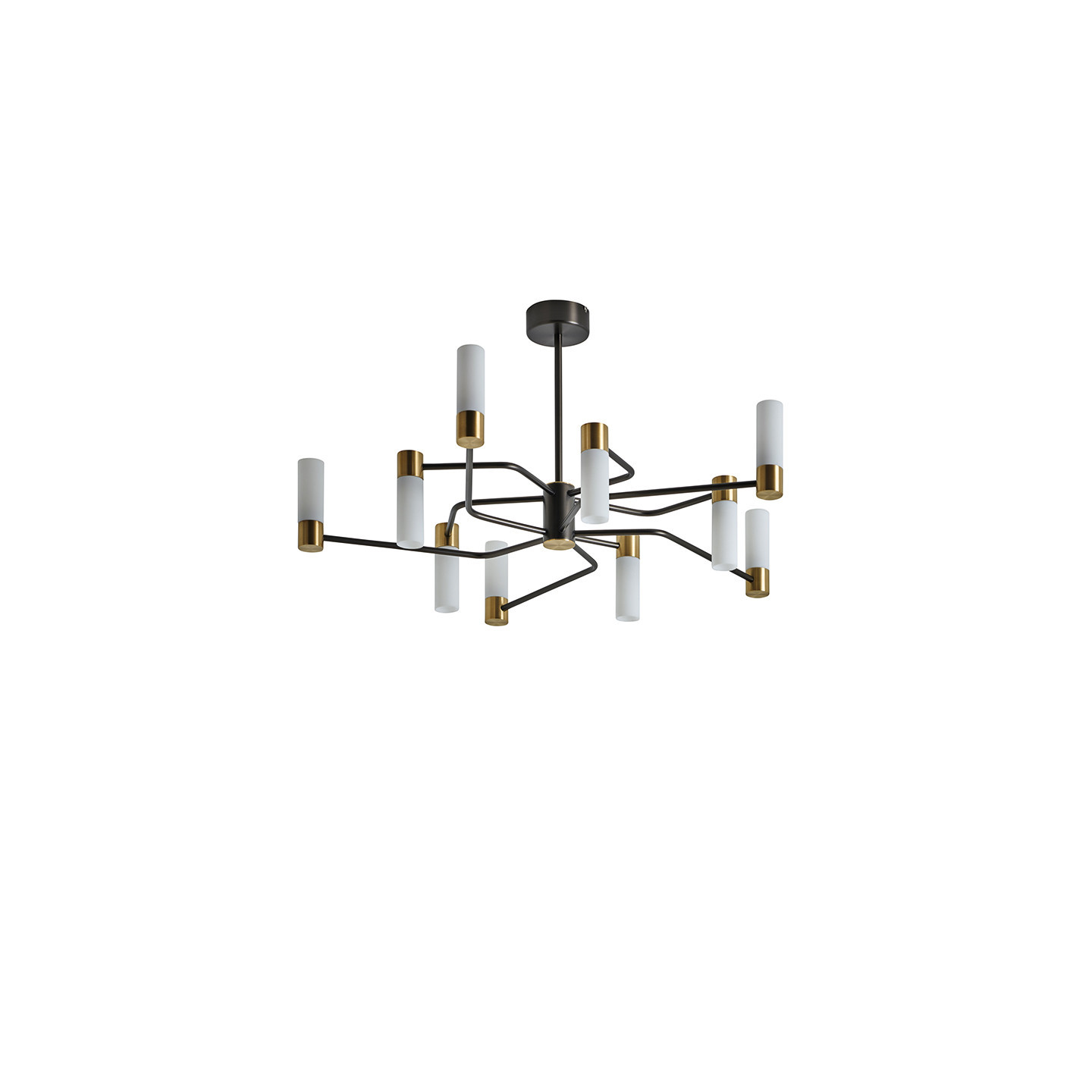 Plafonnier moderne NATA 10 LUMIÈRES, 3 finitions, 2 choix de verreries CVL Manufacture