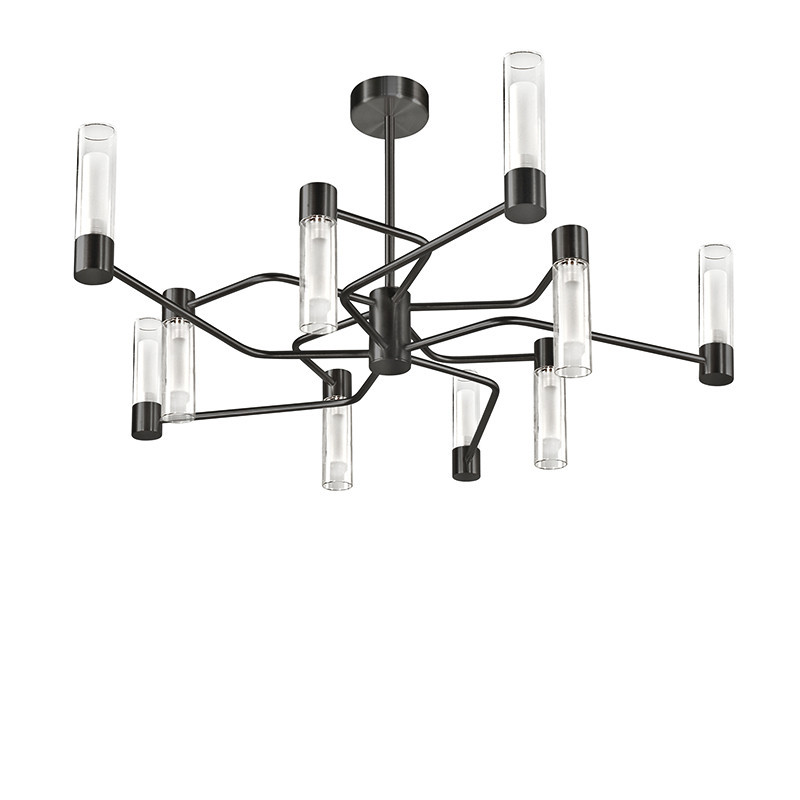 Plafonnier moderne NATA 10 LUMIÈRES, 3 finitions, 2 choix de verreries CVL Manufacture