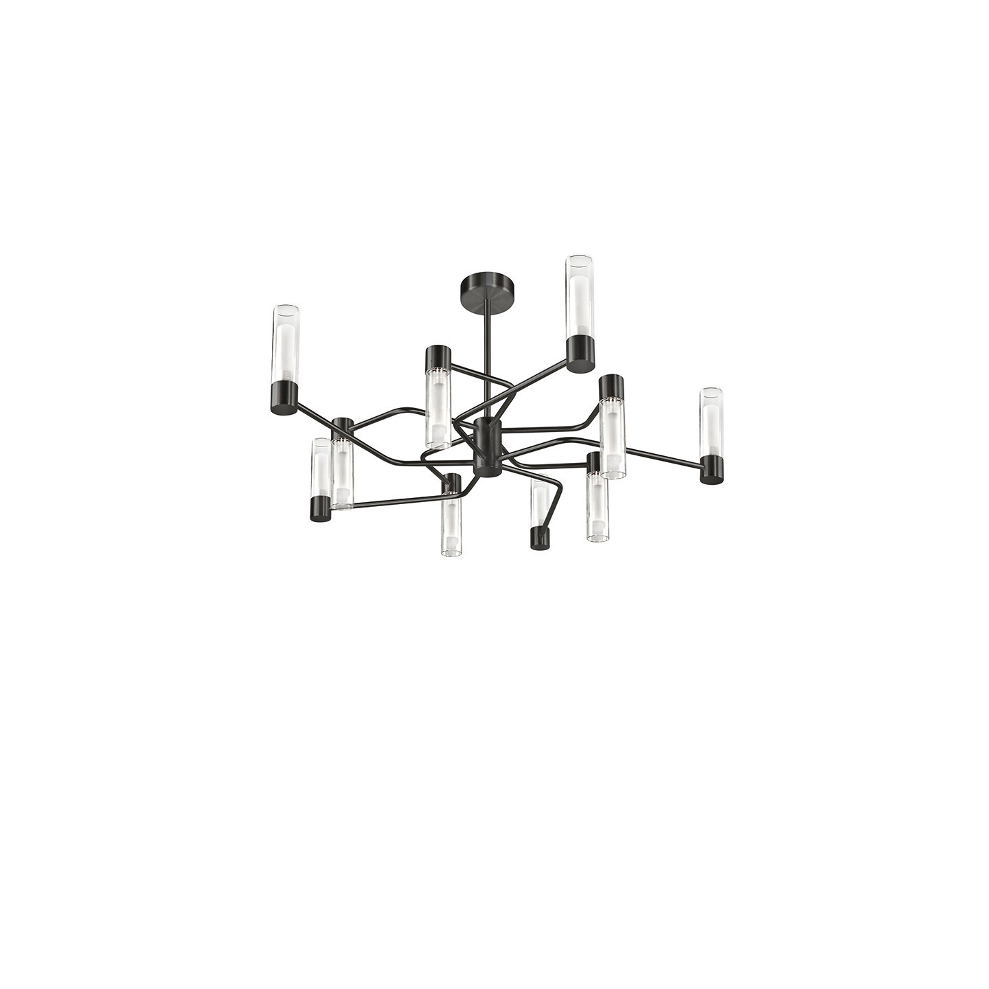 Plafonnier moderne NATA 10 LUMIÈRES, 3 finitions, 2 choix de verreries CVL Manufacture