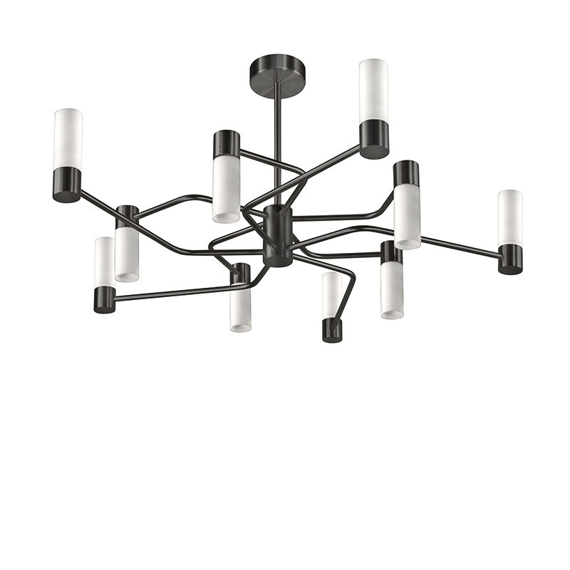 Plafonnier moderne NATA 10 LUMIÈRES, 3 finitions, 2 choix de verreries CVL Manufacture
