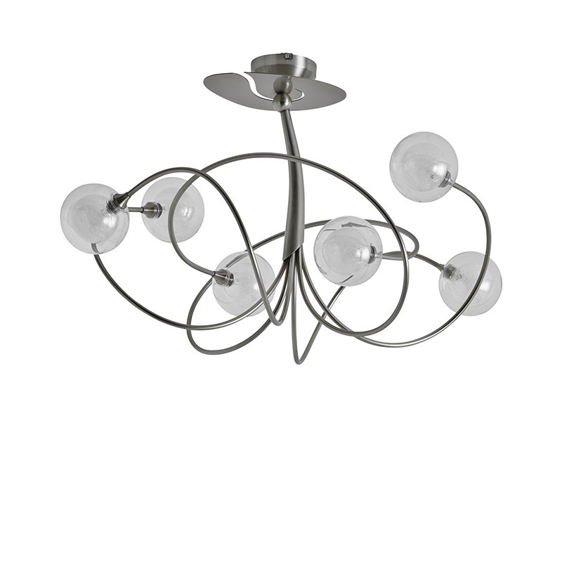 Lustre pour salle à manger NIOBE 6 LUMIÈRES AVEC VERRES S100, 3 finitions CVL Manufacture