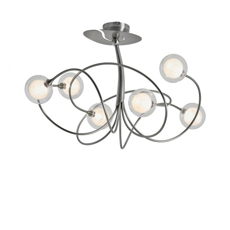 Lustre pour salle à manger NIOBE 6 LUMIÈRES AVEC VERRES S100, 3 finitions CVL Manufacture